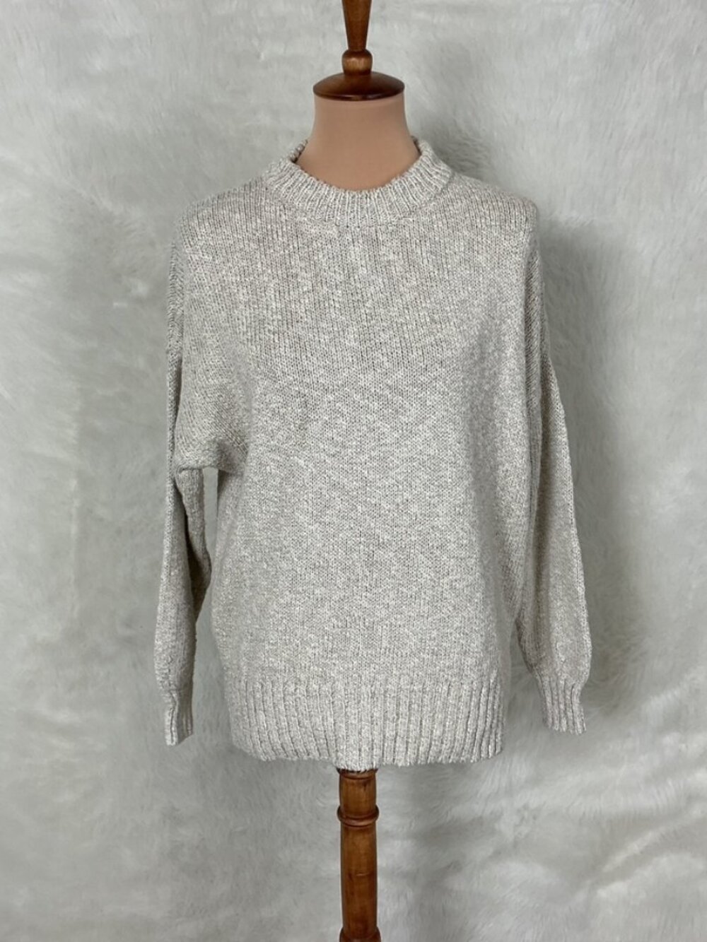 Jenni Kayne The Cruise Cocoon Cotton Linen Oatmeal Crewneck Sweater XXS